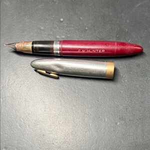 Antique Sheaffer Silver Gold & Red Engraved Fountain Pens